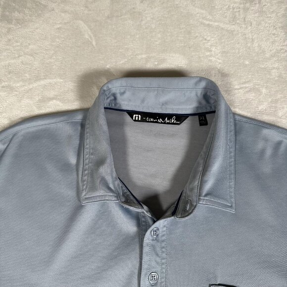 Travis Mathew Polo Shirt Men Size XL Blue Short Sleeve Stretch Embroidered Logo - Picture 3 of 11